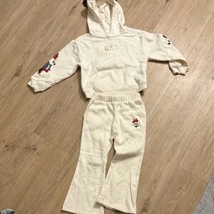GAP Off-White Hoodie and Pants Set with Character Design